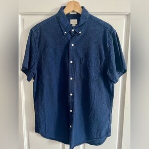 JCrew Seersucker Short Sleeve Button Down